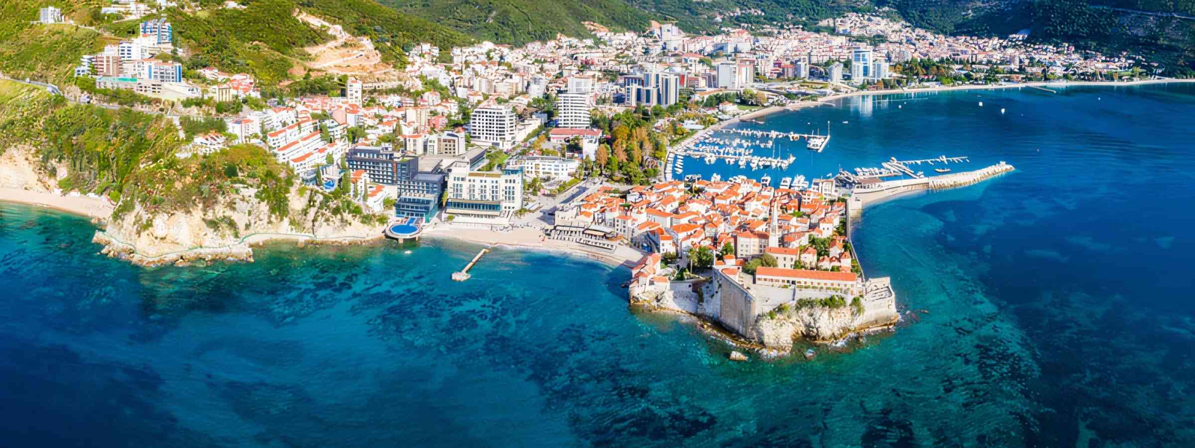 Budva, Montenegro from the air.