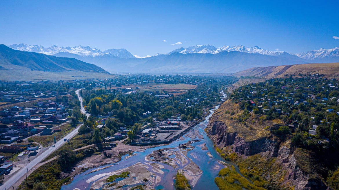 Aerial view of the capitali city of Kyrgyzstan, Bishkek